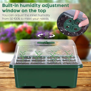 Planet Gates Green Grow Your Garden with This 12-Hole Seedling Box - Includes Lid, Insulation, and Moisturizing Plate for Optimal Germination!