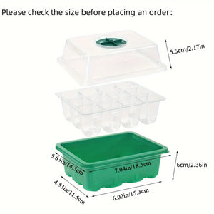 Planet Gates Green Grow Your Garden with This 12-Hole Seedling Box - Includes Lid, Insulation, and Moisturizing Plate for Optimal Germination!