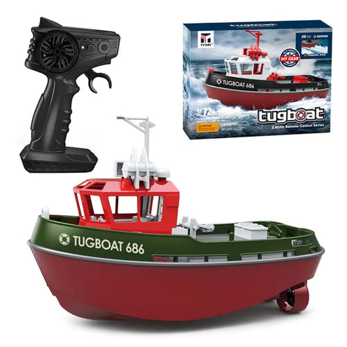 Planet Gates Green JIKEFUN 686 Rc Boat 2.4G 1/72 Powerful Dual Motor Long Range Wireless Electric Remote Control Tugboat Model  Toys for Boys Gift