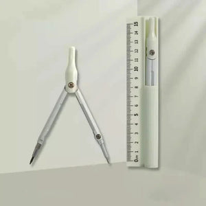Planet Gates green Kawaii 3 in 1 Compass Geometry Set with Ruler Pencil Multifunctional School Drawing Compass Math Geometry Tool Korean Stationery