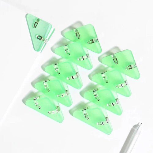Planet Gates green Kawaii 5pcs Triangle Corner Clips File Paper Clips File Index Photo Clamp Page Holder Korean Stationery Office Desk Organizer