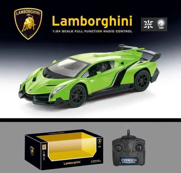 Planet Gates green Lamborghini 1:16RC Genuine Authorization, Indoor and Outdoor Remote Control Car, Cool Lighting Model, CHILDREN'S Toy Gift Series