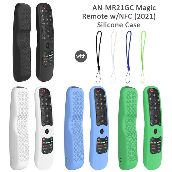 Planet Gates Green Lanyard AN-MR21GA Silicone Case For AN-MR21GC AN-MR21N Magic Remote Control Protective Soft Cover Shockproof For OLED TV Remote