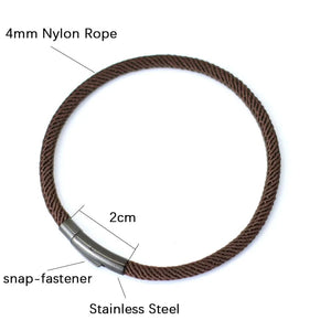 Planet Gates Green / M 19.5cm 7.7Inch 2024 New Minimalist Rope Bracelet Unisex Stainless Steel Snap Fastener Lucky Red Thread Braslet Gift For Lovers Pulsera Macrame