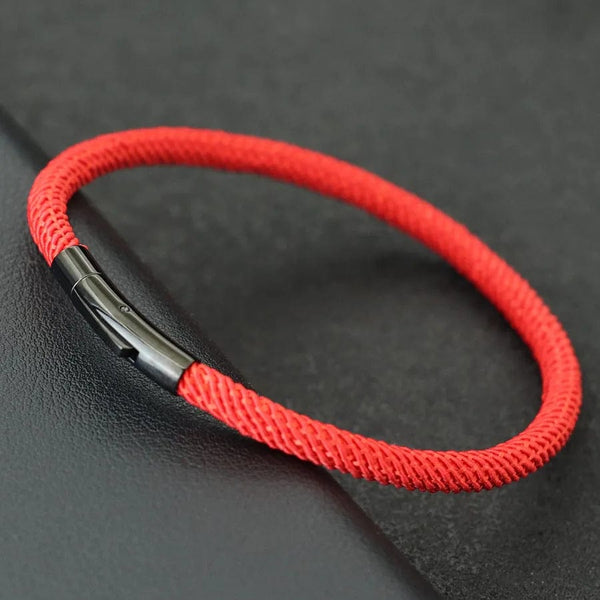 Planet Gates Green / M 19.5cm 7.7Inch 2024 New Minimalist Rope Bracelet Unisex Stainless Steel Snap Fastener Lucky Red Thread Braslet Gift For Lovers Pulsera Macrame