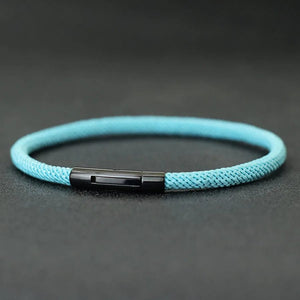 Planet Gates Green / M 19.5cm 7.7Inch 2024 New Minimalist Rope Bracelet Unisex Stainless Steel Snap Fastener Lucky Red Thread Braslet Gift For Lovers Pulsera Macrame