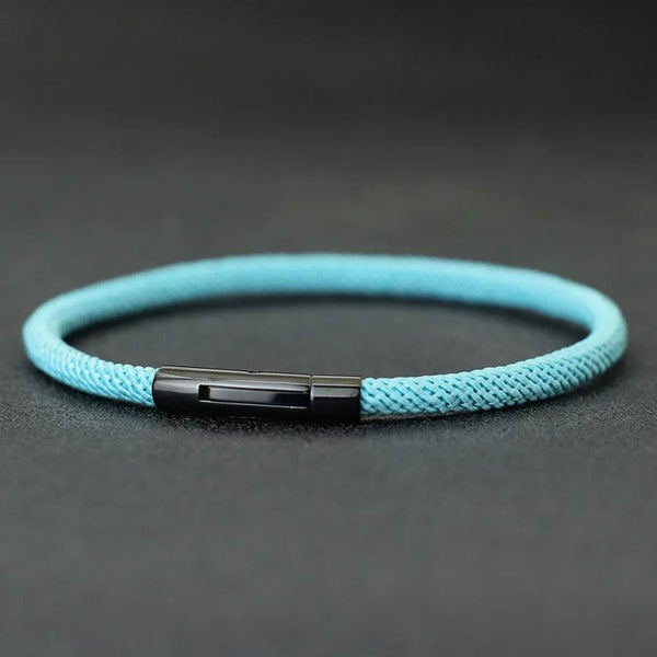 Planet Gates Green / M 19.5cm 7.7Inch 2024 New Minimalist Rope Bracelet Unisex Stainless Steel Snap Fastener Lucky Red Thread Braslet Gift For Lovers Pulsera Macrame