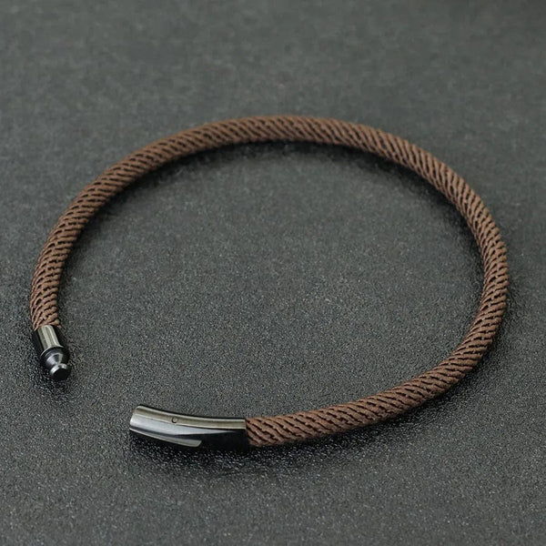 Planet Gates Green / M 19.5cm 7.7Inch 2024 New Minimalist Rope Bracelet Unisex Stainless Steel Snap Fastener Lucky Red Thread Braslet Gift For Lovers Pulsera Macrame