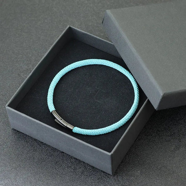 Planet Gates Green / M 19.5cm 7.7Inch 2024 New Minimalist Rope Bracelet Unisex Stainless Steel Snap Fastener Lucky Red Thread Braslet Gift For Lovers Pulsera Macrame