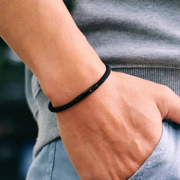 Planet Gates Green / M 19.5cm 7.7Inch 2024 New Minimalist Rope Bracelet Unisex Stainless Steel Snap Fastener Lucky Red Thread Braslet Gift For Lovers Pulsera Macrame