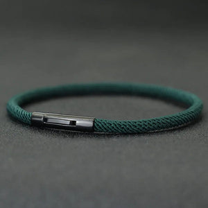 Planet Gates Green / M 19.5cm 7.7Inch 2024 New Minimalist Rope Bracelet Unisex Stainless Steel Snap Fastener Lucky Red Thread Braslet Gift For Lovers Pulsera Macrame