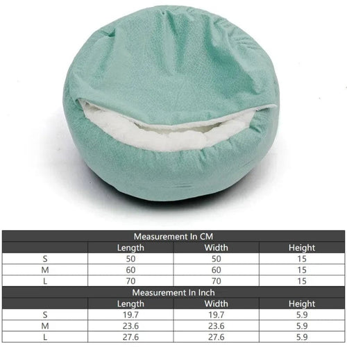 Planet Gates Green / M 60x60cm Orthopedic Dog Bed With Hooded Blanket Winter Warm Waterproof Dirt Resistant Cat Puppy House Cuddler Machine Washable