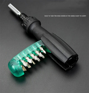 Planet Gates green Magnetic Screwdriver Set Bit Hand Tools Hex Torx Screw Driver Car Appliances Funiture Repair Kit Multi-function Tool Accessories