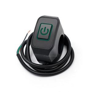 Planet Gates Green Motorcycle Handlebar Switch with LED Light 7/8'' 22mm Momentry Buttton for Electric Star Kill Waterproof Control Switch Button