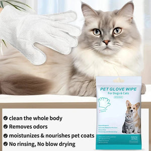 Planet Gates green New 6PCS Pet Wash-Free Gloves Cat Bath Deodorant Wipes Disposable Cleaning Dry Cleaning Dog Wipes Gentle And Convenient Gloves