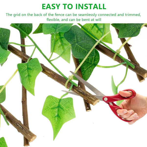 Planet Gates Green New Garden Screening Expanding Trellis Privacy Screen Hedge Artificial Faux Ivy Leaves Wooden Fence for Garden Buildings