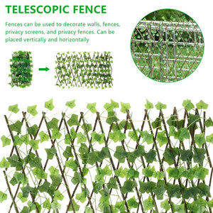 Planet Gates Green New Garden Screening Expanding Trellis Privacy Screen Hedge Artificial Faux Ivy Leaves Wooden Fence for Garden Buildings