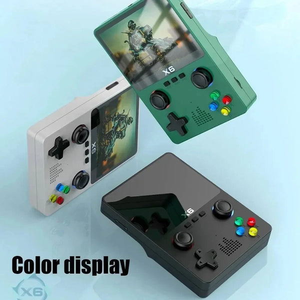 Planet Gates Green NEW X6 Game Console Retro Video Game Console 3.5'' IPS Screen Portable Handheld Game Player Classic Games Children Gifts