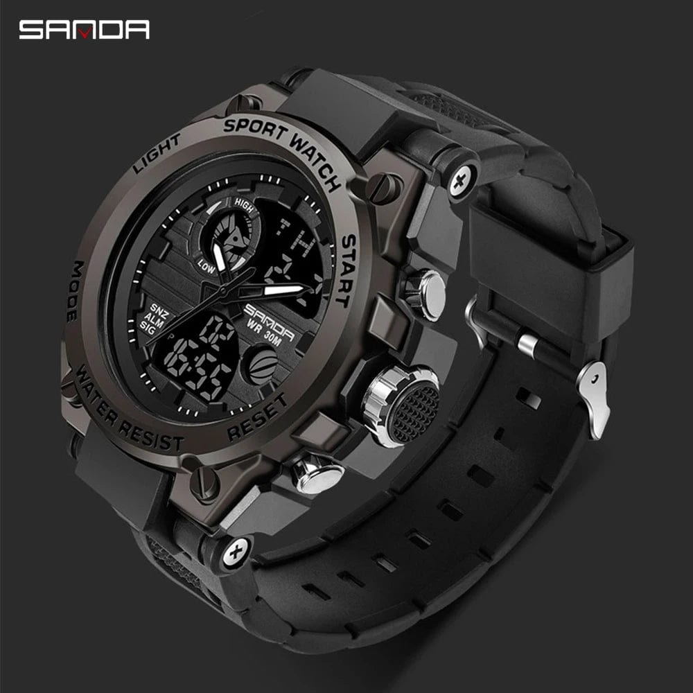 Planet Gates green / No SANDA G Style Men Digital Watch Date Military Sports Watches Waterproof Electronic Wristwatch Mens Clock Orologio da uomo 739