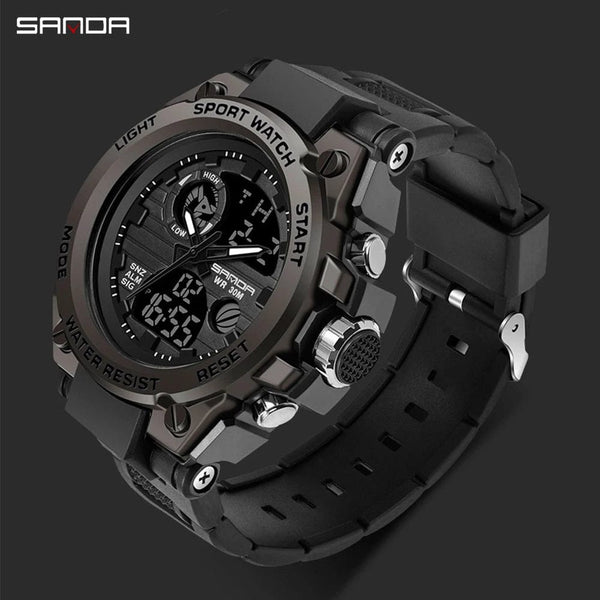 Planet Gates green / No SANDA G Style Men Digital Watch Date Military Sports Watches Waterproof Electronic Wristwatch Mens Clock Orologio da uomo 739