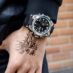 Planet Gates green / No SANDA G Style Men Digital Watch Date Military Sports Watches Waterproof Electronic Wristwatch Mens Clock Orologio da uomo 739