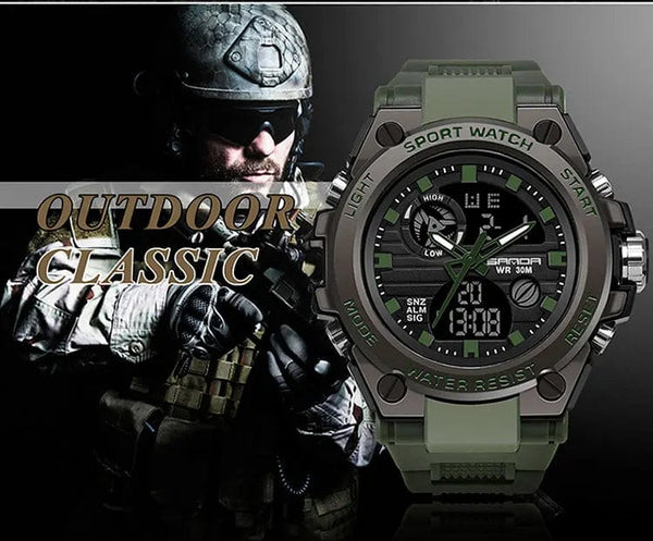 Planet Gates green / No SANDA G Style Men Digital Watch Date Military Sports Watches Waterproof Electronic Wristwatch Mens Clock Orologio da uomo 739