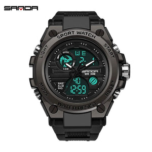 Planet Gates green / No SANDA G Style Men Digital Watch Date Military Sports Watches Waterproof Electronic Wristwatch Mens Clock Orologio da uomo 739