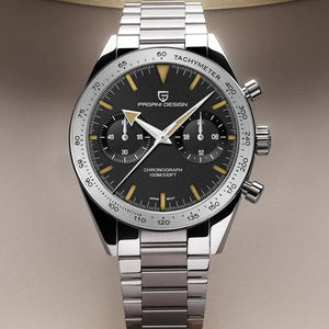 Planet Gates Green PAGANI DESIGN 2023 Mens watches Moon Quartz  Watch men speed Sport waterproof Chronograph AR Sapphire VK64 Steel Retro Luminous