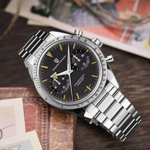 Planet Gates Green PAGANI DESIGN 2023 Mens watches Moon Quartz  Watch men speed Sport waterproof Chronograph AR Sapphire VK64 Steel Retro Luminous
