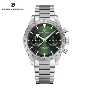 Planet Gates Green PAGANI DESIGN 2023 Mens watches Moon Quartz  Watch men speed Sport waterproof Chronograph AR Sapphire VK64 Steel Retro Luminous