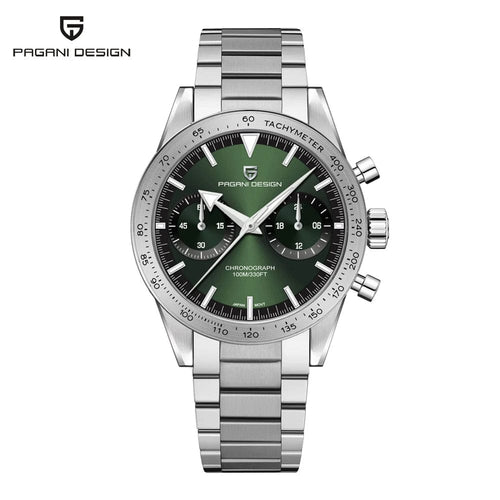 Planet Gates Green PAGANI DESIGN 2023 Mens watches Moon Quartz  Watch men speed Sport waterproof Chronograph AR Sapphire VK64 Steel Retro Luminous
