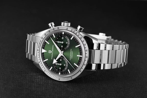 Planet Gates Green PAGANI DESIGN 2023 Mens watches Moon Quartz  Watch men speed Sport waterproof Chronograph AR Sapphire VK64 Steel Retro Luminous