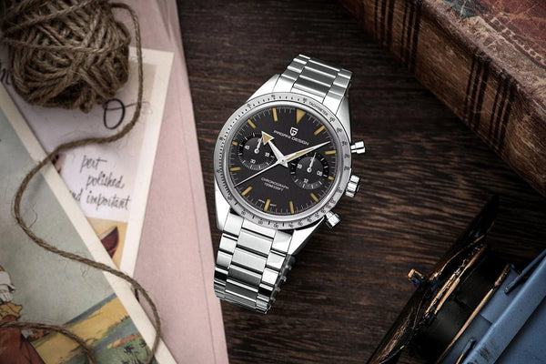 Planet Gates Green PAGANI DESIGN 2023 Mens watches Moon Quartz  Watch men speed Sport waterproof Chronograph AR Sapphire VK64 Steel Retro Luminous
