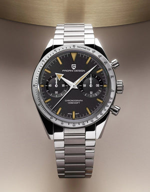 Planet Gates Green PAGANI DESIGN 2023 Mens watches Moon Quartz  Watch men speed Sport waterproof Chronograph AR Sapphire VK64 Steel Retro Luminous