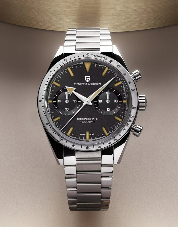 Planet Gates Green PAGANI DESIGN 2023 Mens watches Moon Quartz  Watch men speed Sport waterproof Chronograph AR Sapphire VK64 Steel Retro Luminous