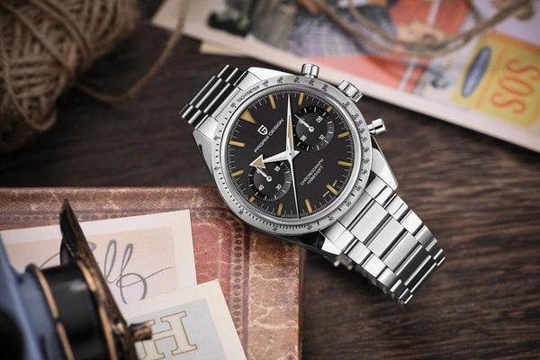Planet Gates Green PAGANI DESIGN 2023 Mens watches Moon Quartz  Watch men speed Sport waterproof Chronograph AR Sapphire VK64 Steel Retro Luminous