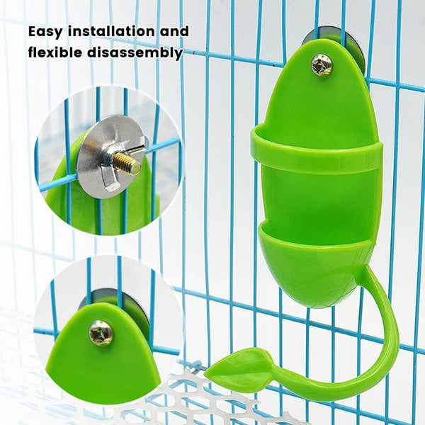 Planet Gates Green Parrot Food Feeder Bird Perching Frame Fun Bird Cage Feeder Parrot Feeding Toy Plastic Pet Feeding Supplies Parrot Feeding Toy