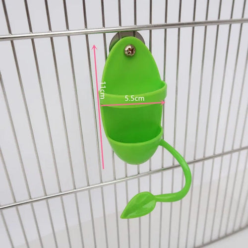 Planet Gates Green Pet Parrot Feeder Hanging Cage Fruit Vegetable Container Feeding Cup Cuttlebone Stand Holder Pet Cage Accessories Pet Supplies