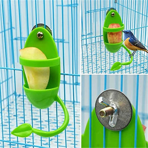 Planet Gates Green Pet Parrot Feeder Hanging Cage Fruit Vegetable Container Feeding Cup Cuttlebone Stand Holder Pet Cage Accessories Pet Supplies