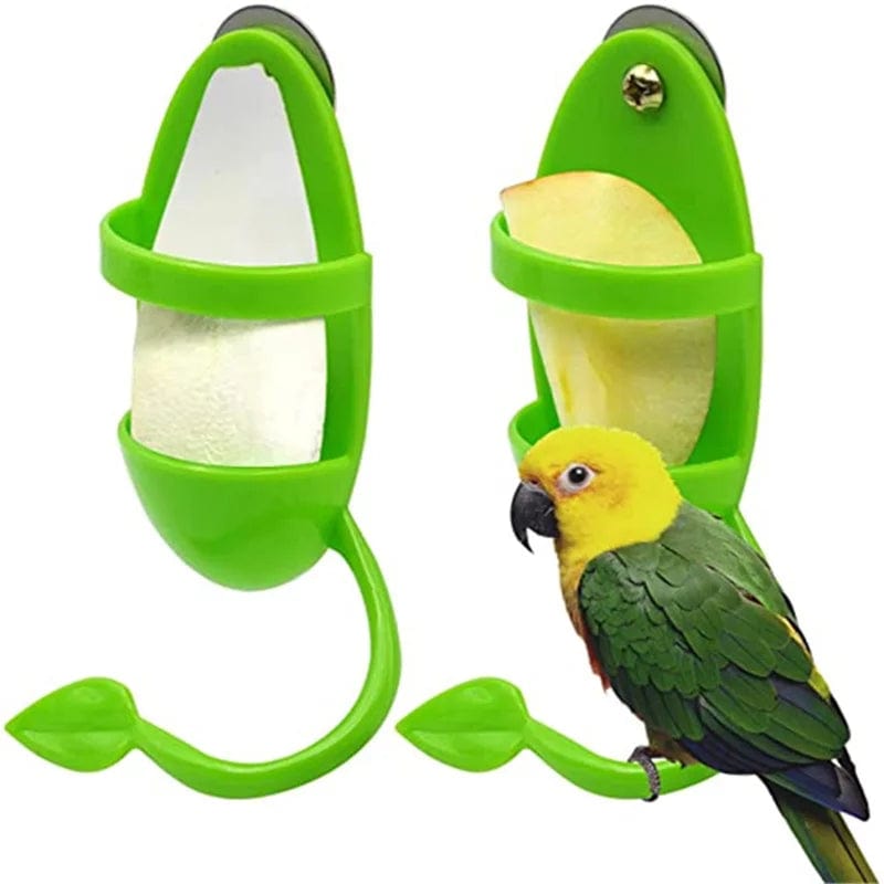 Planet Gates Green Pet Parrot Feeder Hanging Cage Fruit Vegetable Container Feeding Cup Cuttlebone Stand Holder Pet Cage Accessories Pet Supplies