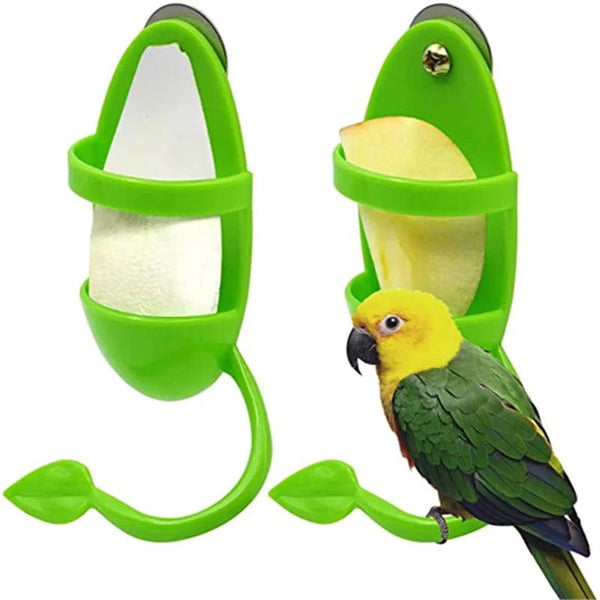 Planet Gates Green Pet Parrot Feeder Hanging Cage Fruit Vegetable Container Feeding Cup Cuttlebone Stand Holder Pet Cage Accessories Pet Supplies