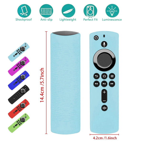 Planet Gates Green Protective Silicone Case Fit for Amazon Alexa Fire TV Stick Remote Control Cover Shockproof Anti-Slip Durable Controller Sheath