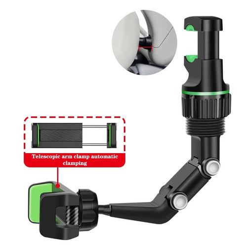 Planet Gates Green Rearview Mirror Phone Holder For Car 360° Rotating Phone Mount GPS Holder Universal Car Phone Holder For All Smartphones