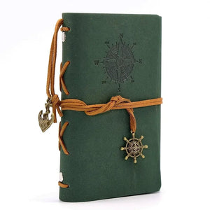Planet Gates Green Retro Notebooks & Journals Agenda  Binder Sketch Book Leather Soft Cover 14x10cm Replaceable Kraft Paper Inner Korean Stationery