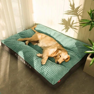 Planet Gates Green / S-60x47x7cm Large Dog Bed Soft Thicken Corduroy Pet Sleeping Mat Non-slip Oversize Pet Kennel Winter Warm Detachable Dogs Sofa Pet Supplies