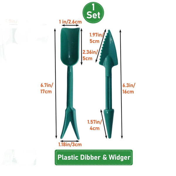 Planet Gates Green Seeder Set A Mini Sowing Seed Dispenser Manual Sower Seed Spreader Handheld Seed Planter Tool 5 Different Settings Hand Seeder with 2 Transpl