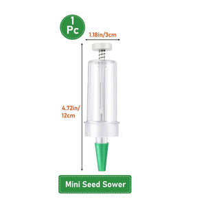 Planet Gates Green Seeder Set A Mini Sowing Seed Dispenser Manual Sower Seed Spreader Handheld Seed Planter Tool 5 Different Settings Hand Seeder with 2 Transpl