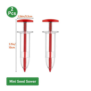 Planet Gates Green Seeder Set A Mini Sowing Seed Dispenser Manual Sower Seed Spreader Handheld Seed Planter Tool 5 Different Settings Hand Seeder with 2 Transpl
