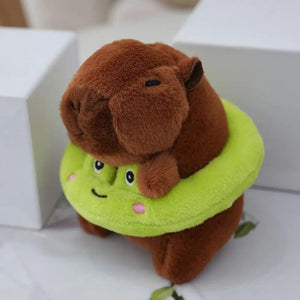 Planet Gates GREEN Swimming Ring Capybara Plush Capybara Keychain Stuffed Animals Cute Toy Capybara Bag Pendant Headgear Capybara Doll