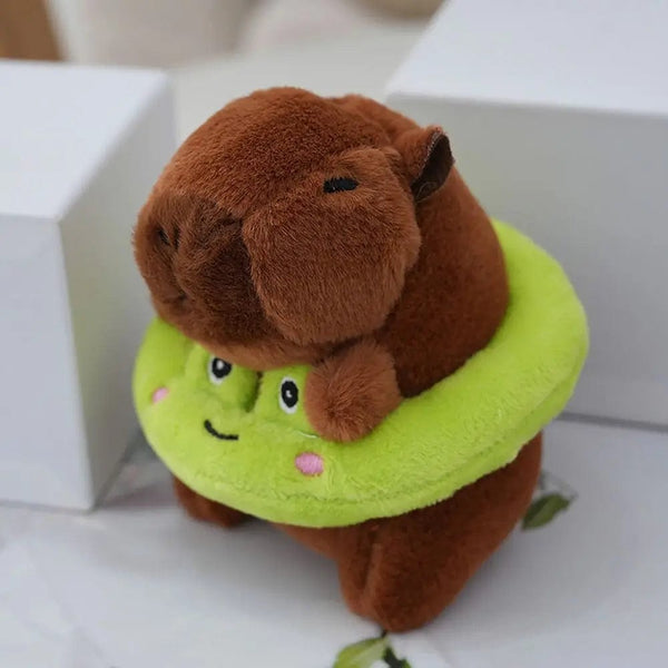 Planet Gates GREEN Swimming Ring Capybara Plush Capybara Keychain Stuffed Animals Cute Toy Capybara Bag Pendant Headgear Capybara Doll
